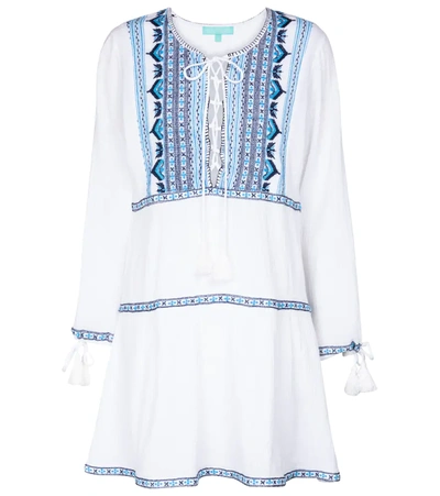 Melissa Odabash Millie Boho-embroidered Cotton Dress In White