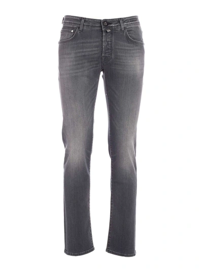Jacob Cohen Super Slim Nick Jeans In Faded Black In Grey