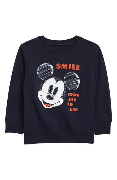 Jem Kids' Mickey Mouse Smile From Ear To Ear Sweatshirt In Navy