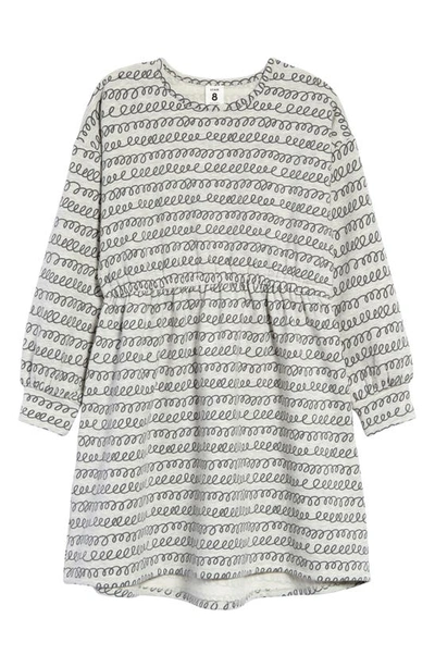 Stem Kids' Scribble High/low Dress In Grey Light Heather Scribble