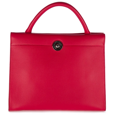 D'este Women's Leather Handbag Shopping Bag Purse Paris In Red