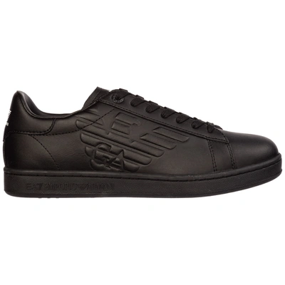 Ea7 Men's Shoes Leather Trainers Sneakers  New Classic Cc In Black