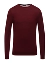 At.p.co Men's Crew Neck Neckline Jumper Sweater Pullover In Red