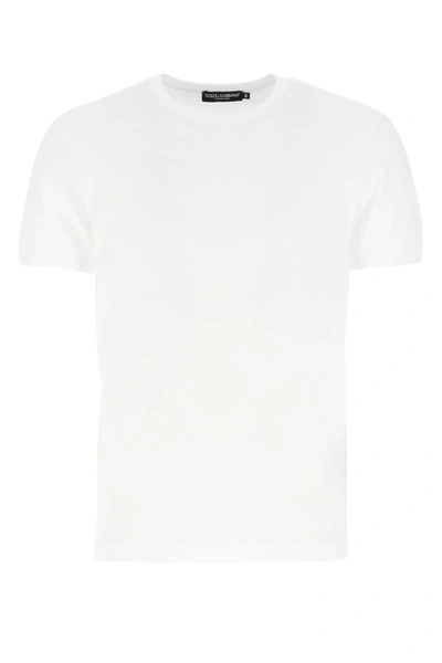 Dolce & Gabbana White Jersey T-shirt Nd  Uomo 52 In Bianco