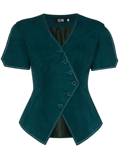 Clan Green X Homecoming Asymmetric Short Sleeve Waistcoat