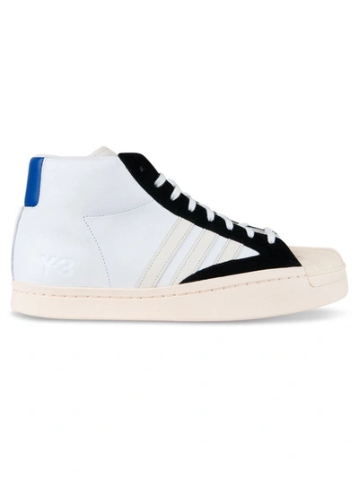 Adidas Y-3 Yohji Yamamoto Men's White Leather Hi Top Sneakers