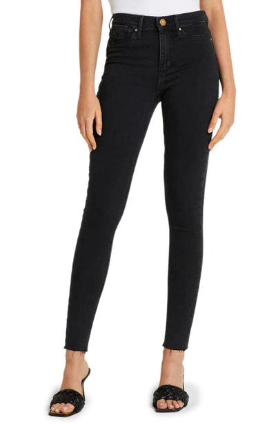River Island Molly Mexico High Waist Ankle Skinny Jeans In Black