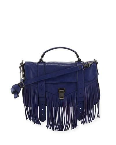 Proenza Schouler Ps1 Fringe Medium Satchel Bag, Blue In Violet