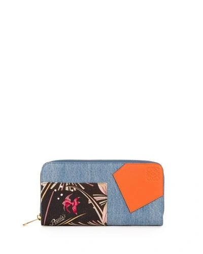 Loewe Puzzle Patchwork Zip-around Wallet In Multi Pattern