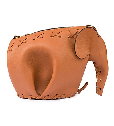 Loewe Elephant Laced Minibag Leather Shoulder Bag In Tan