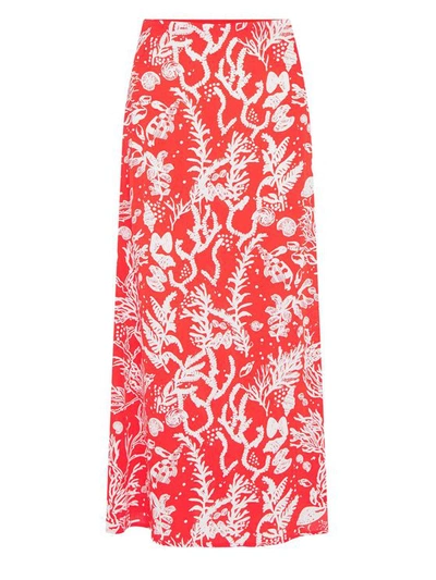 Fabienne Chapot Laurie Coral Print Maxi Skirt In Coral-red | ModeSens
