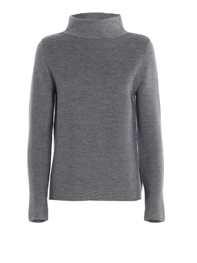 Paolo Fiorillo Wool Boxy Turtleneck Sweater In Grey