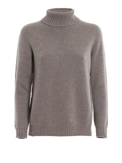 Paolo Fiorillo Wool Turtleneck Sweater In Taupe