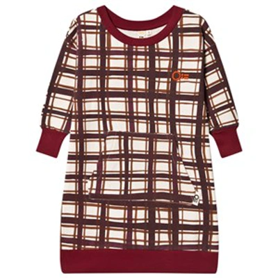 Oii Burgundy Drawn Check Sweater In Brown