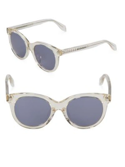 Alexander Mcqueen Tinted 50mm Round Sunglasses In Crystal