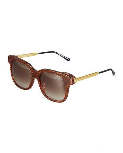 Thierry Lasry Rhapsody Square Combo Sunglasses, Brown Leopard/brown, Brnleo/brn