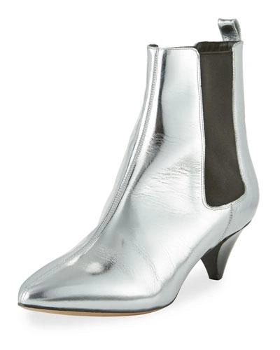 Isabel Marant Dawell Low-heel Chelsea Boots, Silver