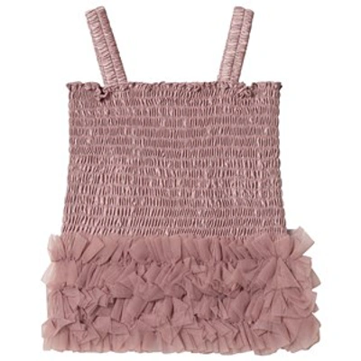Dolly By Le Petit Tom Kids' Frilly Top Mauve In Pink