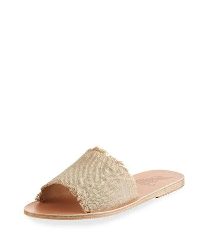 Ancient Greek Sandals Taygete Burlap Sandal Slide, Neutral