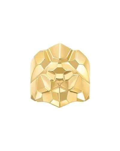 Pre-owned Chanel Lion Arty Ring In 18k Yellow Gold