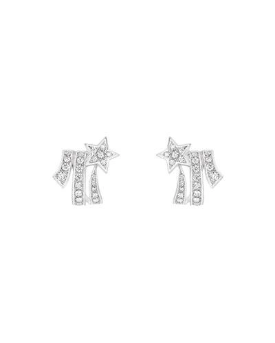 Chanel Com&egrave;te Earrings In 18k White Gold With Diamonds