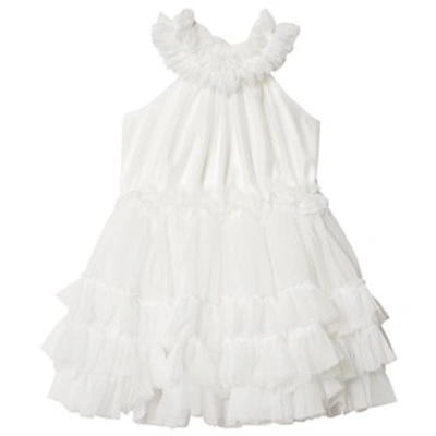 Dolly By Le Petit Tom Kids' Ruffled Chiffon Dance Dress Dress Off-white