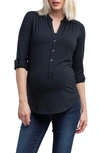 Nom Maternity Amelie Snap Front Maternity/nursing Top In Black
