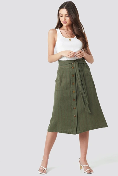 Mango Comptesa Skirt - Green In Khaki