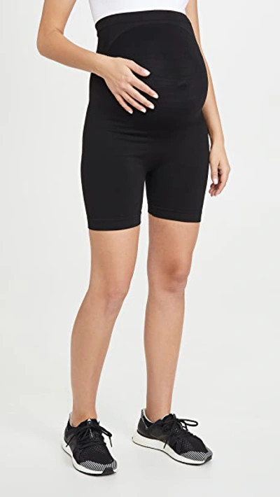 Blanqi Everyday Maternity Belly Support Girlshorts In Deepest Black
