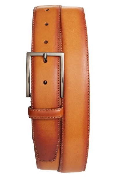 Nordstrom Men's Shop Marco Burnished Leather Belt In Cognac