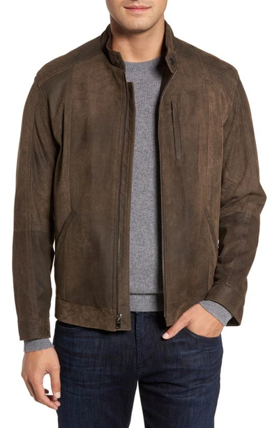 Remy Leather Suede Moto Jacket In Frontier/ Cocoa