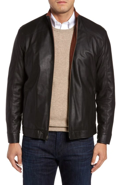 Remy Leather Leather Jacket In Peat/ Timber