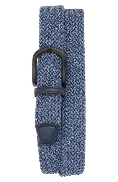 Torino Braided Mélange Belts In Navy