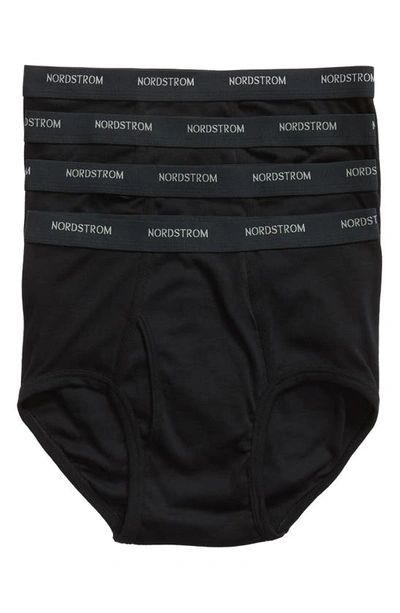 Nordstrom Men's Shop 4-pack Supima® Cotton Briefs In Black