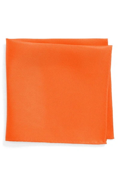 Nordstrom Men's Shop King Twill Silk Pocket Square In Orange