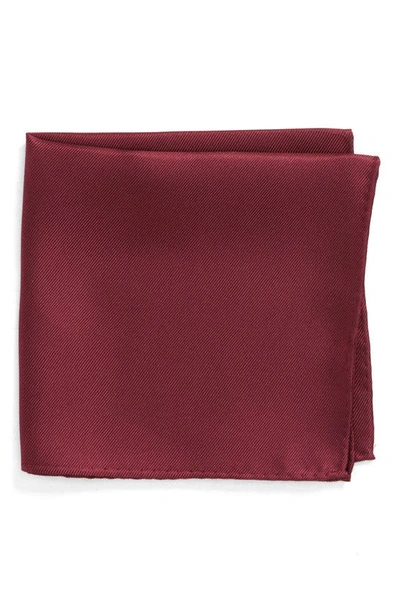 Nordstrom Men's Shop King Twill Silk Pocket Square In Burgundy