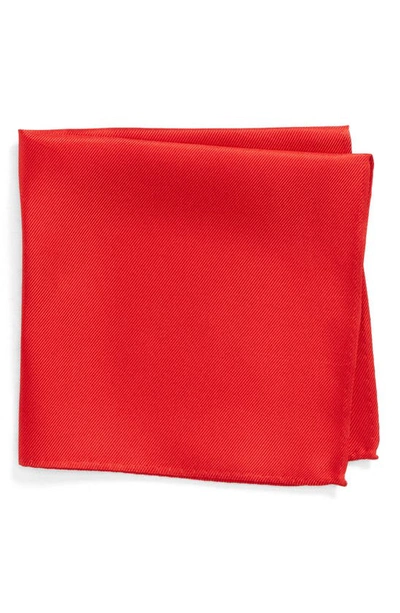 Nordstrom Men's Shop King Twill Silk Pocket Square In Red