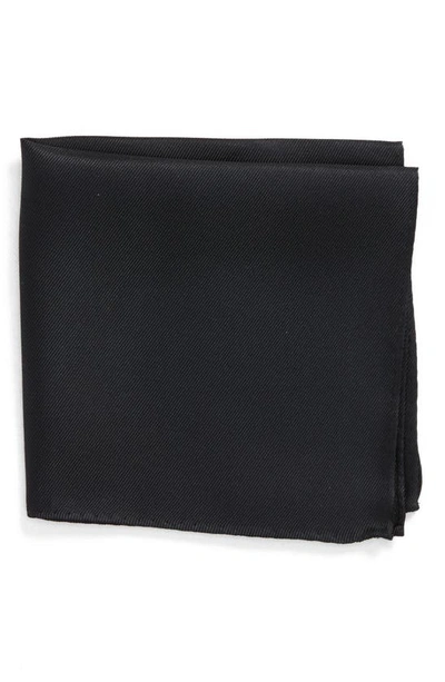 Nordstrom Men's Shop King Twill Silk Pocket Square In Black