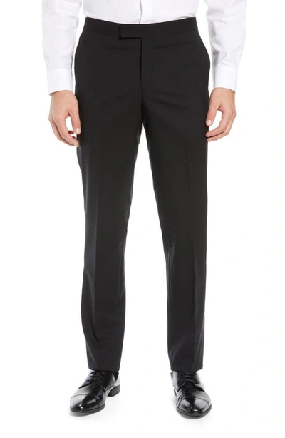 Nordstrom Men's Shop Slim Fit Stretch Wool Tuxedo Dress Pants In Black