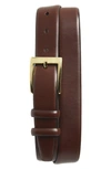 Torino Double Buckle Leather Belt In Brown