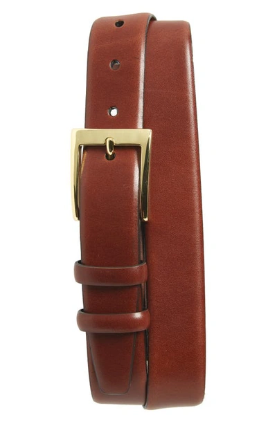 Torino Double Buckle Leather Belt In Chili
