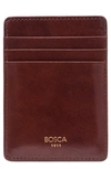 Bosca Old Leather Front Pocket Wallet In Dark Brown
