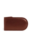 Bosca Leather Money Clip In Cognac