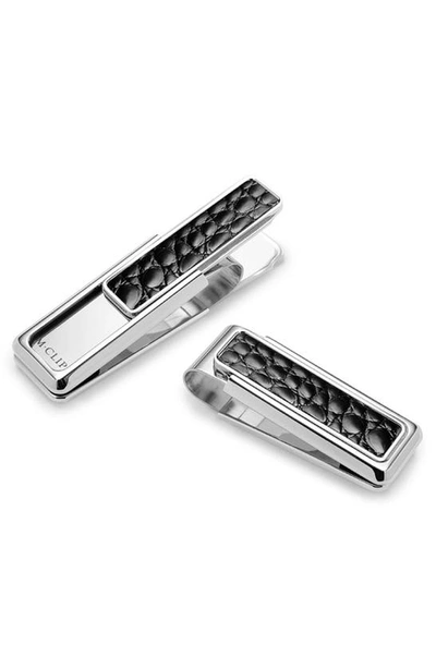 M-clipr Monterey Alligator Money Clip In Black