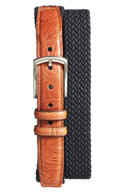 Torino Braided Stretch Cotton Belt In Black