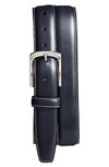 Torino Burnished Leather Belt In Navy