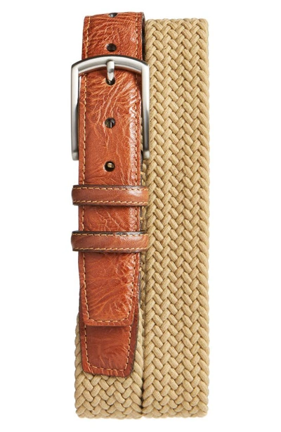 Torino Braided Stretch Cotton Belt In Camel