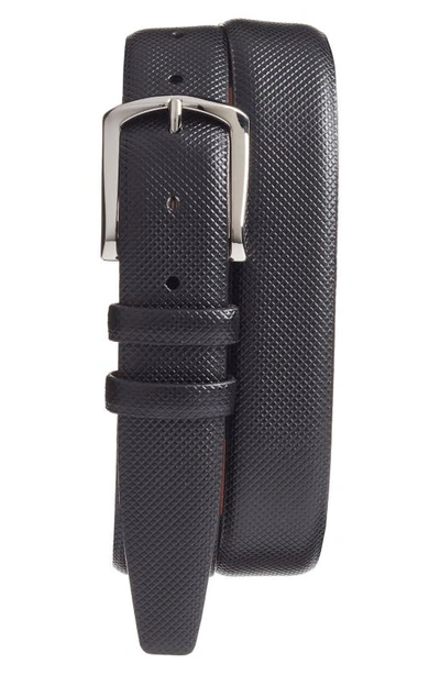 Torino Bulgaro Calfskin Leather Belt In Black