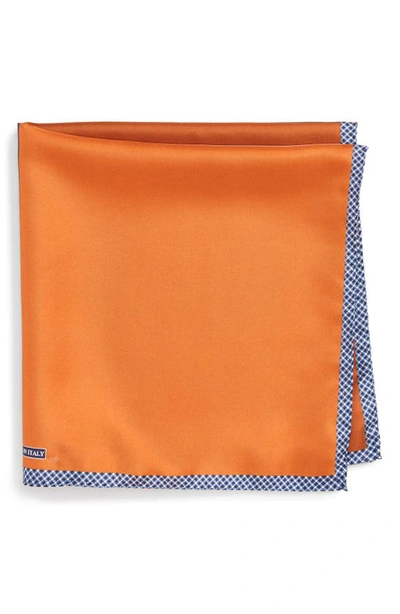 Nordstrom Men's Shop Panel Silk Pocket Square In Orange