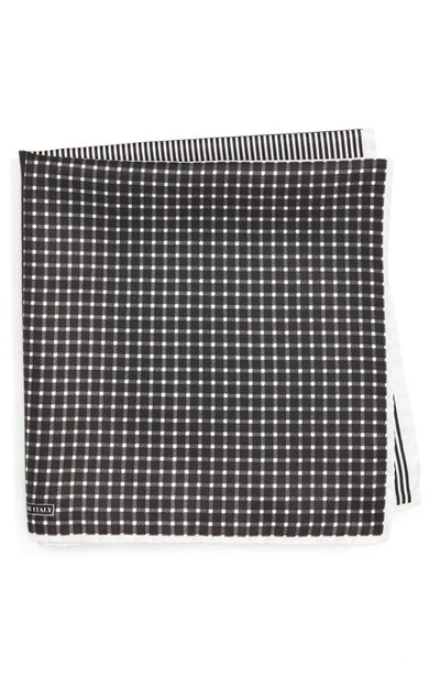 Nordstrom Men's Shop Panel Silk Pocket Square In Black